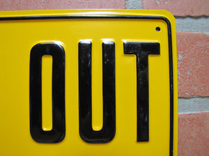 LOOK OUT FOR CARS NOS Old Railroad Gas Station Safety Advertising Embossed Steel Sign