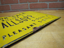 Load image into Gallery viewer, FOR SALE WILLIAM ALLSOPP PT PLEASANT NJ Old Embossed Steel Ad Sign Point Pleasant New Jersey
