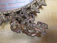 Load image into Gallery viewer, Antique Griffin Dragon Beast Fleur De List Bevel Edge Easel Back Mirror 7361
