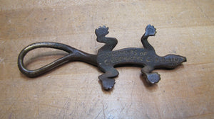 COMPLIMENTS OF C BUCHHOLTZ Co HOBOKEN NJ Antique Advertising Gecko Lizard Brass Bronze Foundry Company Ad