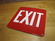 Load image into Gallery viewer, EXIT Old Porcelain Sign Gas Station Repair Shop Industrial Safety
