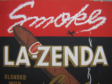 Load image into Gallery viewer, LA-ZENDA CIGARS Original Old Store Display Advertising Sign AIRPLANE SMOKE CLOUD Blended with Havana Aromatic and Mild Sky High Quality
