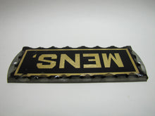 Load image into Gallery viewer, MENS Antique Chip Glass Advertising Sign Restroom Bathroom Diner Gas Station Ad Gold &amp; Black
