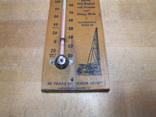 Load image into Gallery viewer, VIERA WELL DRILLING Portsmouth RHODE ISLAND Old Wooden Advertising Thermometer DORFMANN Bros Baldwin NY
