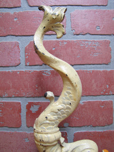 Serpent Dauphin Koi Devil Fish Old Prototype Cast Iron Doorstop Decorative Art Statue Figural Door Stopper