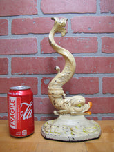 Load image into Gallery viewer, Serpent Dauphin Koi Devil Fish Old Prototype Cast Iron Doorstop Decorative Art Statue Figural Door Stopper
