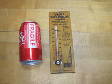 Load image into Gallery viewer, VIERA WELL DRILLING Portsmouth RHODE ISLAND Old Wooden Advertising Thermometer DORFMANN Bros Baldwin NY
