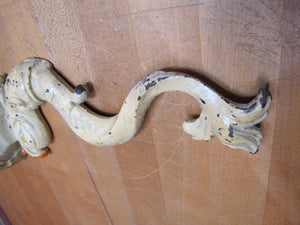 Serpent Dauphin Koi Devil Fish Old Prototype Cast Iron Doorstop Decorative Art Statue Figural Door Stopper