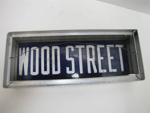 Old Porcelain WOOD STREET Sign name road custom aluminum framed advertising