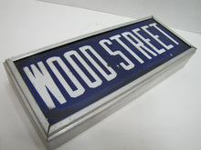 Load image into Gallery viewer, Old Porcelain WOOD STREET Sign name road custom aluminum framed advertising
