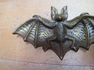 BAT TRAY Old Decorative Arts Brass GROTTES DE HAN Belgium Souvenir Depose