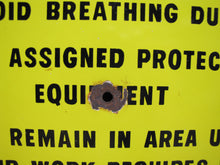 Load image into Gallery viewer, CAUTION ASBESTOS DUST HAZARD Old Porcelain Industrial Repair Shop Safety Advertising Sign
