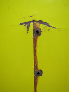 CAUTION ASBESTOS DUST HAZARD Old Porcelain Industrial Repair Shop Safety Advertising Sign