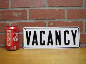 VACANY Old Embossed Steel Sign NOS Hotel Motel B&B Boarding House Shop Rental Advertising