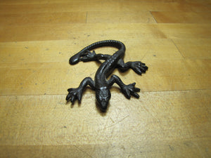Antique Cast Iron Lizard Serpent Gecko Salamander Figural Paperweight Decorative Desk Art
