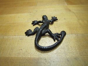 Antique Cast Iron Lizard Serpent Gecko Salamander Figural Paperweight Decorative Desk Art