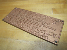 Load image into Gallery viewer, OTIS ELEVATOR Co NEW YORK CHICAGO Antique Cast Iron Advertising Part # Plaque Sign
