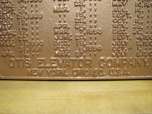 OTIS ELECTRIC ELEVATOR NEW YORK CHICAGO USA Antique Cast Iron Advertising Plaque Sign Patent