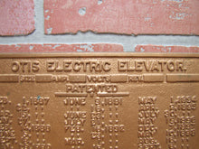 Load image into Gallery viewer, OTIS ELECTRIC ELEVATOR NEW YORK CHICAGO USA Antique Cast Iron Advertising Plaque Sign Patent

