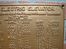 Load image into Gallery viewer, OTIS ELECTRIC ELEVATOR NEW YORK CHICAGO USA Antique Cast Iron Advertising Plaque Sign Patent
