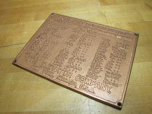 OTIS ELECTRIC ELEVATOR NEW YORK CHICAGO USA Antique Cast Iron Advertising Plaque Sign Patent