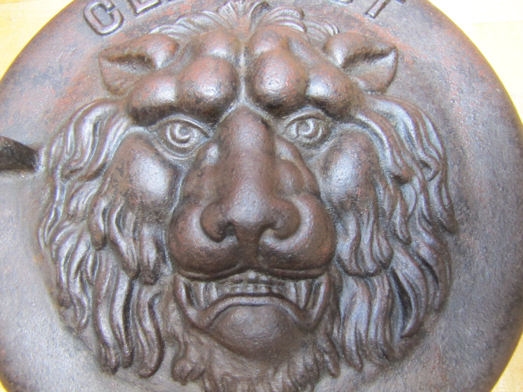 LIONS HEAD BEAST CLEAN OUT Antique Cast Iron Architectural Hardware Element