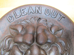 LIONS HEAD BEAST CLEAN OUT Antique Cast Iron Architectural Hardware Element