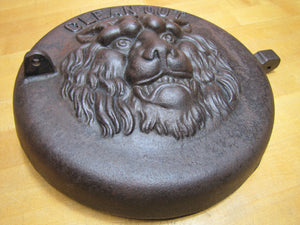LIONS HEAD BEAST CLEAN OUT Antique Cast Iron Architectural Hardware Element