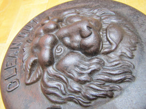 LIONS HEAD BEAST CLEAN OUT Antique Cast Iron Architectural Hardware Element