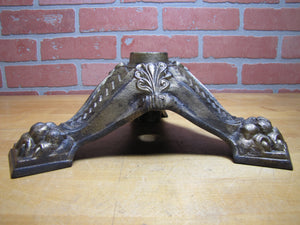 Antique Cast Iron Flag Pole Stand Claw Paw Feet Ribbed Legged Scrollwork Ornate