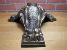 Load image into Gallery viewer, Antique Cast Iron Flag Pole Stand Claw Paw Feet Ribbed Legged Scrollwork Ornate

