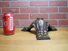Load image into Gallery viewer, Antique Cast Iron Flag Pole Stand Claw Paw Feet Ribbed Legged Scrollwork Ornate
