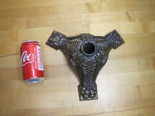 Load image into Gallery viewer, Antique Cast Iron Flag Pole Stand Claw Paw Feet Ribbed Legged Scrollwork Ornate
