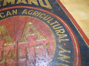 AMERICAN AGRICULTURAL FERTILIZERS Orig Old Feed Seed Farm Sign SHANK Co NEW YORK DEMAND AA QUALITY Embossed Tin Advertising Sign