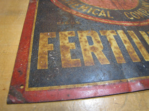 AMERICAN AGRICULTURAL FERTILIZERS Orig Old Feed Seed Farm Sign SHANK Co NEW YORK DEMAND AA QUALITY Embossed Tin Advertising Sign
