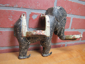 A W REISER TOLEDO OHIO Old Cast Iron Circus Elephant Kitchen Bathroom Holder Shelf Art