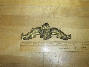 Antique Decorative Arts Hardware Element Ornate Detail Bronze/Brass High Relief