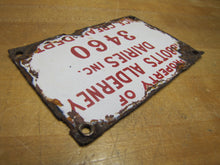 Load image into Gallery viewer, PROPERTY OF ABBOTTS ALDERNEY DAIRIES ICE CREAM DEPT Old Porcelain Sign Patina
