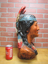 Load image into Gallery viewer, Native American Indian Bust Cigar Store Display Western Americana Plaster Chalkware
