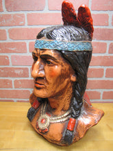 Load image into Gallery viewer, Native American Indian Bust Cigar Store Display Western Americana Plaster Chalkware
