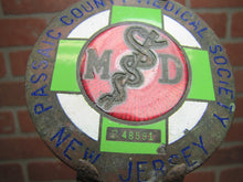 Load image into Gallery viewer, MD PASSAIC COUNTY MEDICAL SOCIETY NEW JERSEY Old Auto Badge Sign Enamel Bronze Medical Doctor
