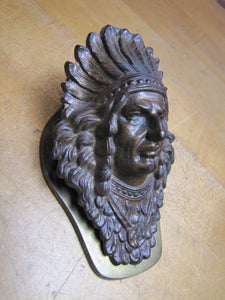 Native American Indian Chief Antique Paper Clip Weight Decorative Arts Judd Mfg 5251 Paperclip Paperweight Desk Art Tool