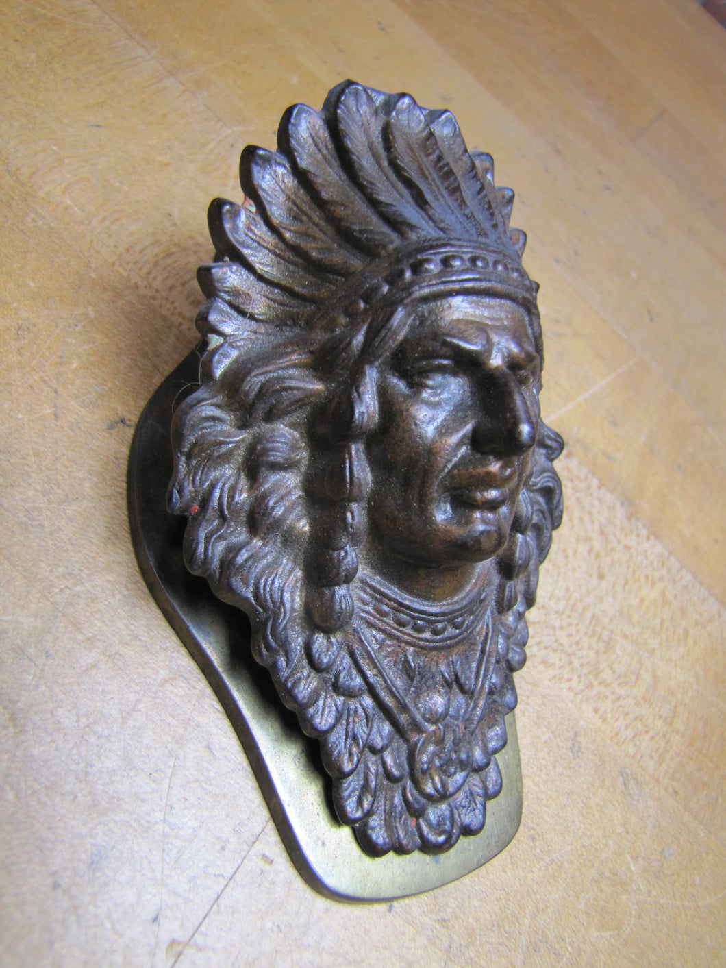 Native American Indian Chief Antique Paper Clip Weight Decorative Arts Judd Mfg 5251 Paperclip Paperweight Desk Art Tool