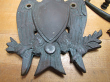Load image into Gallery viewer, EAGLE Old Door Knocker Figural Hardware Element Crest Shield Bronze/Brass Decorative Arts Architectural
