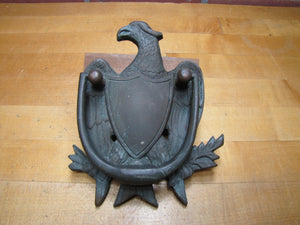 EAGLE Old Door Knocker Figural Hardware Element Crest Shield Bronze/Brass Decorative Arts Architectural