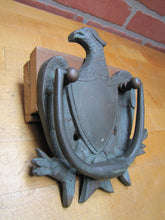 Load image into Gallery viewer, EAGLE Old Door Knocker Figural Hardware Element Crest Shield Bronze/Brass Decorative Arts Architectural
