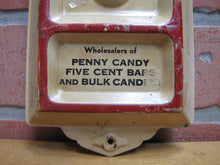 Load image into Gallery viewer, GINGHAM GIRL BREAD BUTTER-NUT BAKERY Original Old Advertising Thermometer Sign PENNY CANDY FIVE CENT BARS
