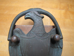 EAGLE Old Door Knocker Figural Hardware Element Crest Shield Bronze/Brass Decorative Arts Architectural
