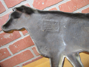 Old Cast Iron Enamel Cow Cattle Farm Butcher Shop Advertising Doorstop Artwork Exquisite Statue