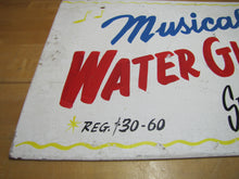 Load image into Gallery viewer, MUSICAL WATER GLOBES Old Store Display Advertising Sign Hand Painted Wooden Ad Special $15 reg $30-60
